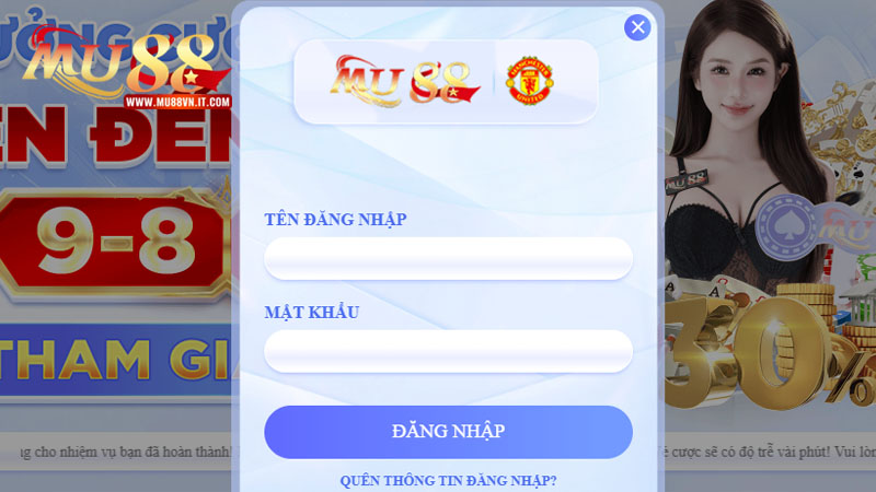 Hướng dẫn thực hiện đăng nhập Mu88